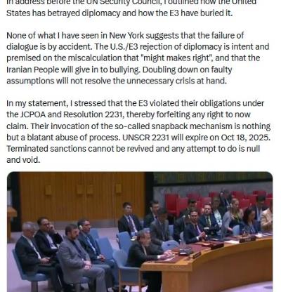 Die Ablehnung der Diplomatie durch die USA und die E3 beruht auf der Fehlannahme: Macht schafft Recht.